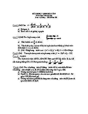 Đề thi học sinh giỏi Toán lớp 9 - Trường thcs Yên Bái